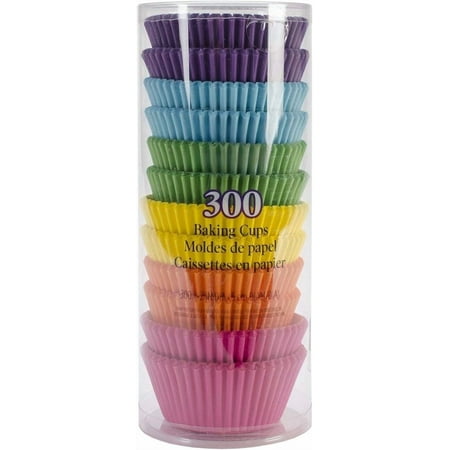 Standard Cupcake Liner Baking Cups, 300 Count, Rainbow Bright Colors
