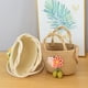 thumbnail image 3 of Granjero Gordo Bolso de mano tejido y bolsas de cosméticos, bolso de mano tejido elegante de playa de verano, bolso de hombro de 10,62 x 3,54 x 5,9 pulgadas (caqui), 3 of 5
