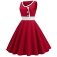 thumbnail image 3 of IROINNID Women's Sleeveless A-Line Dress Round Neckline Fashion Casual Dress Knee-Length Solid Color Dress, 3 of 8