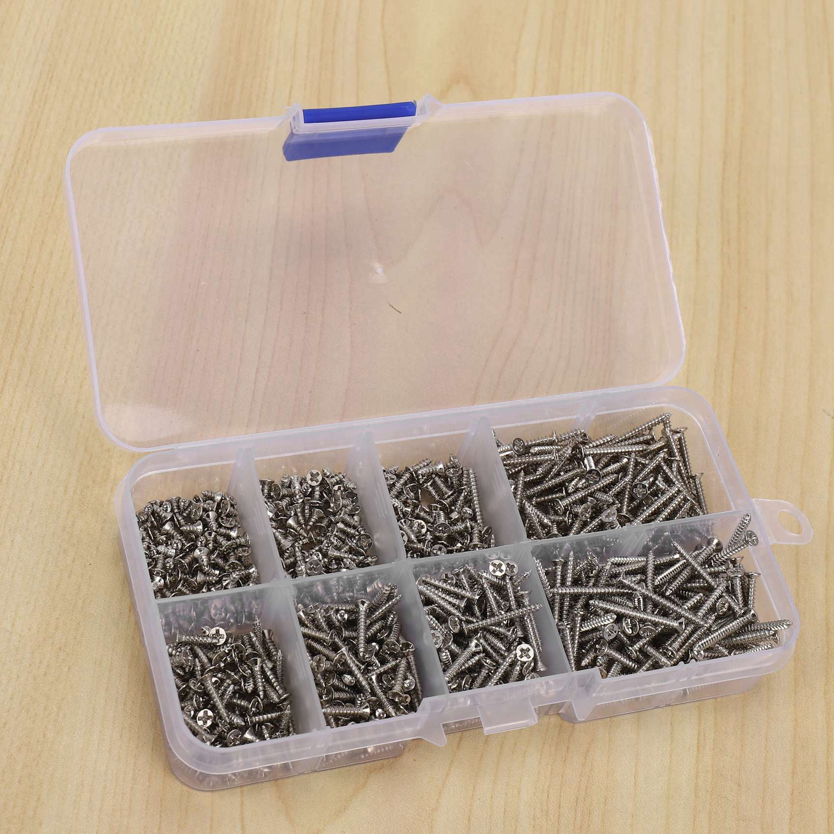 4000Pcs Stainless Steel Self Tapping Screw Assortment Kit Lock Nut Wood Thread Nail Screw Sets M2