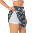 thumbnail image 1 of Balery Cute Shark Pantalones cortos deportivos para mujer con forro y dos bolsillos, elásticos, para entrenamiento, gimnasio, yoga-Large, 1 of 7