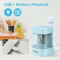 thumbnail image 4 of Deli Electric Pencil Sharpener,Suitable for No.2 Pencils Colored Pencils, USB & Battery Operated, Blue, 4 of 5