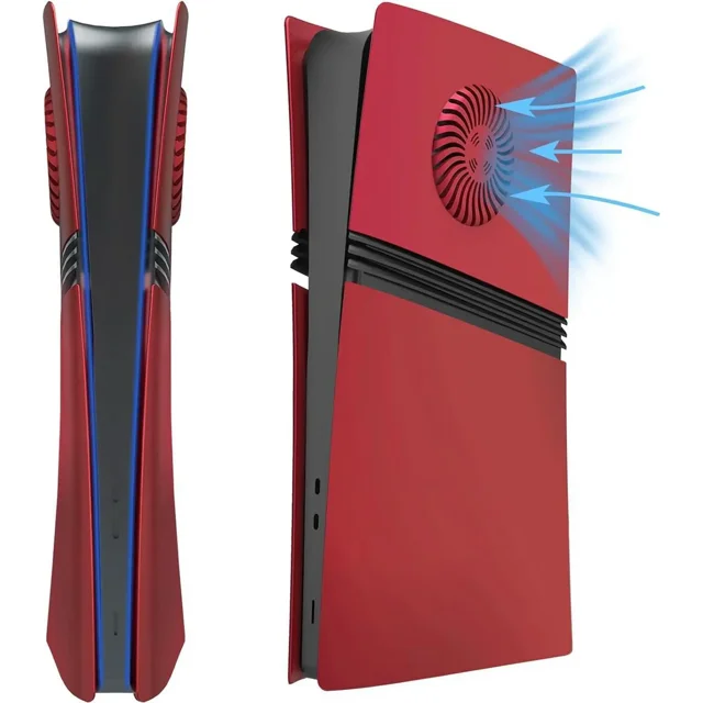 Plaques avant pour PS5 Pro Numérique Edition Plaques avant avec Évents de Refroidissement ABS Anti-Rayures Antipoussière Coque de Protection, Plaque avant de Remplacement pour Playstation 5 Pro Numérique