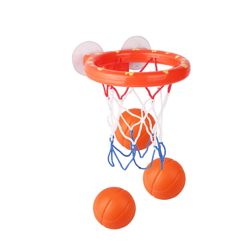 Bath Toys Fun Bath Basketball Hoop with 3 Balls Playset for Baby Bathtub Shooting Game for Kids Suctions Cups