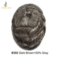 thumbnail image 2 of Lyrical Hair Toupee for Men Fine Mono Mens Toupee Human Hair Replacement Systems Monofilament with NPU Hairpiece for Man Black Brown Blonde Gray Hair Wig Unit, 2 of 6