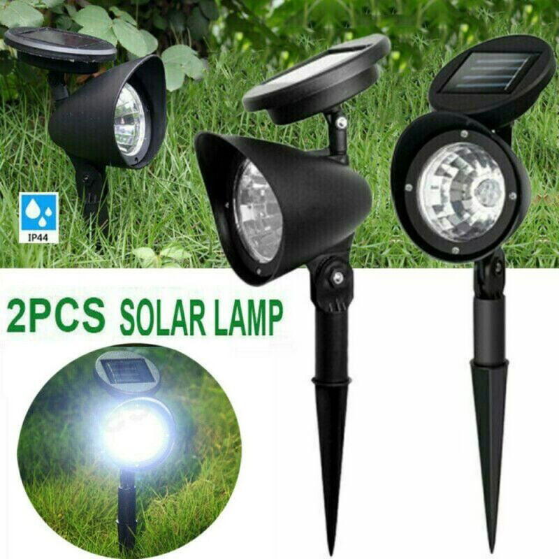 2 Pack Solar LED Power Outdoor Path Light Spot Lamp Yard Garden Lawn Landscape