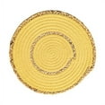 thumbnail image 5 of Fennco Styles Hand-Woven Rattan Cotton Rope Placemats 12-Inch Round, Set of 4 - Yellow Braided Table Mats Heat Resistant Insulation for Home, Boho Décor, Dining Table, Banquets, Special Events, 5 of 6