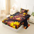 thumbnail image 2 of Castle Fairy Artistic Black Girl Twin Sheets 3pcs,Sunflower Butterfly Print Bedding,Yellow Green,1 Fitted Sheet, 1 Flat Sheet and 1 Pillowcase, 2 of 6