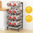thumbnail image 3 of 4-Tier Kitchen Snack Cart with Wheels – Versatile Rolling Storage Cart for Pantry, Utility Rooms – Adjustable Metal Wire Fruit & Vegetable Basket Rack (Black Without cart Handle, 4-Tier), 3 of 15