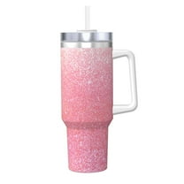 KLL Sparkly Glitter Print 40oz Stainless Steel Insulated Car Cup Coffee Mug with Spillproof Lid - Keep Your Drink Hot or Cold on the Go