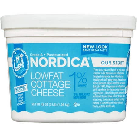 Nordica Regular Curd Cottage Cheese 1 Low Fat 48 Oz Walmart Com