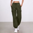 thumbnail image 2 of HXWCHs Women's Lined Cargo Sweatpants Loose Fit Athletic Joggers WITH Multiple Pockets for Casual Fall Outfits M Green, 2 of 6