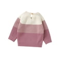thumbnail image 5 of Bagilaanoe Toddler Baby Girl Boy Knitted Sweater Long Sleeve Contrast Color Pullover 6M 9M 12M 18M 24M 3T Kids Warm Jumpers Tops Fall Loose Knitwear, 5 of 6