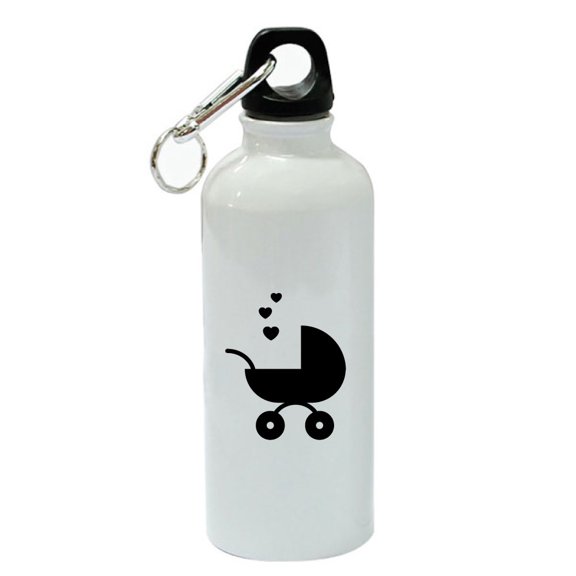 Baby Carriage White Aluminum Sports 20 oz Water Bottle