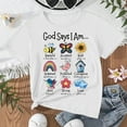 thumbnail image 5 of Toddler Girl Shirts God Says I Am Creative T Shirt Casual Comfy Short Sleeve Tee Kids Summer Tops Clothings White Clothes For Girls Size,1-2Y, 5 of 5