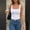 10-White, variant on Women's Square Neck Sleeveless Tank Top, Form-Fitting Basic Seamless Camisole, Casual Cropped Cami for Layering & Daily Wear 10-White L