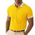 thumbnail image 3 of PNTUTB Summer T-Shirt for Men Short-Sleeve Shirts Fashion Checkered Print Versatile Casual Loose Breathable Button-Down Lapel Collar Tops, 3 of 7