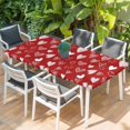 thumbnail image 2 of Valentines Table Cloths for 6 Foot Rectangle Tables, Romantic Red Love Heart Patio Waterproof Elastic Fitted Tablecloths, Washable Rectangular Table Cover for Camping, 2 of 8
