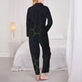 thumbnail image 3 of Pajama Sets for Women 2 Pcs, Modern Hexagonal Neon Grid Button Down Long Sleeve Sleepwear Lounge PJ Sets, 3 of 6