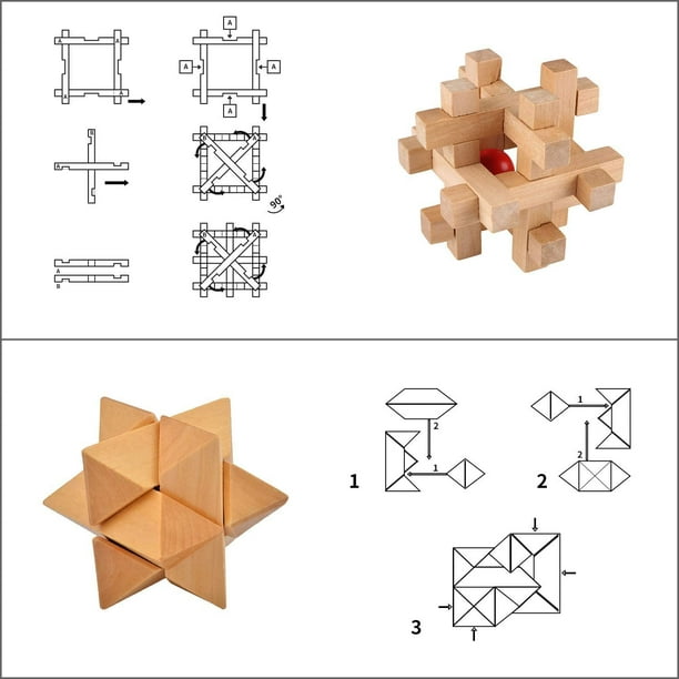 Universal - Niveau de difficulté IQ 3D Puzzle Bois Cerveau Bande-annonce  Adulte Burr Puzzle interverrouillé - Animaux - Rue du Commerce