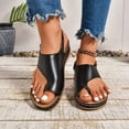 thumbnail image 2 of Flip Flops Arch Support Womens Orthopeic Wedge Sandals Adjustable Slingback Casual Summer Walking Shoes Black Size 8.5, 2 of 9