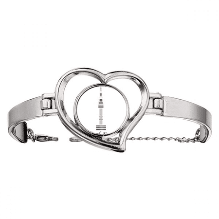Seoul Tower in Korea Art Deco Fashion Bracelet Heart Jewelry Wire Bangle