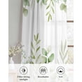 thumbnail image 6 of Light Green Eucalyptus Leaves Sheer Curtains 84 Inch Length 2 Panels Set for Living Room/Bedroom, Watercolor Spring Summer Botanical Kitchen Curtains Grommet Curtains Window Treatments 52"x84"x2, 6 of 7