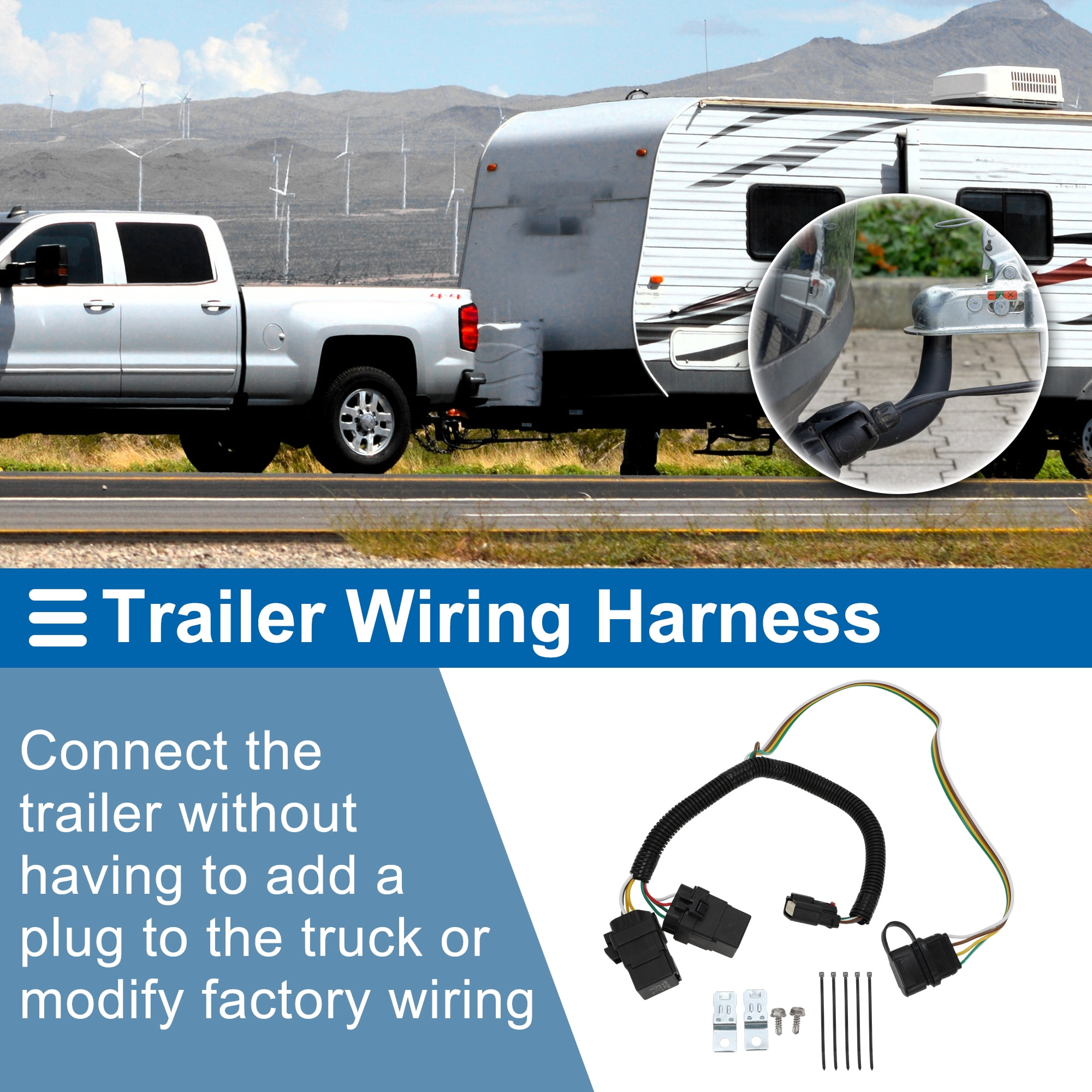 Unique Bargains 4 Pin Trailer Wiring Harness Towing Hitch Wiring for Chevrolet Equinox