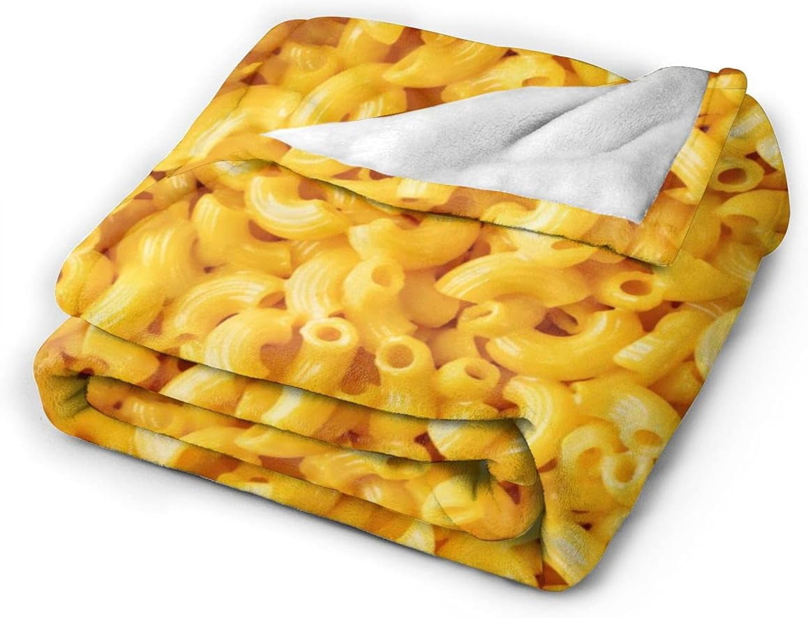 Macaroni and Cheese Blanket,Fleece Throw Blanket Super Soft Warm Therma Plush Bed Couch Living Room