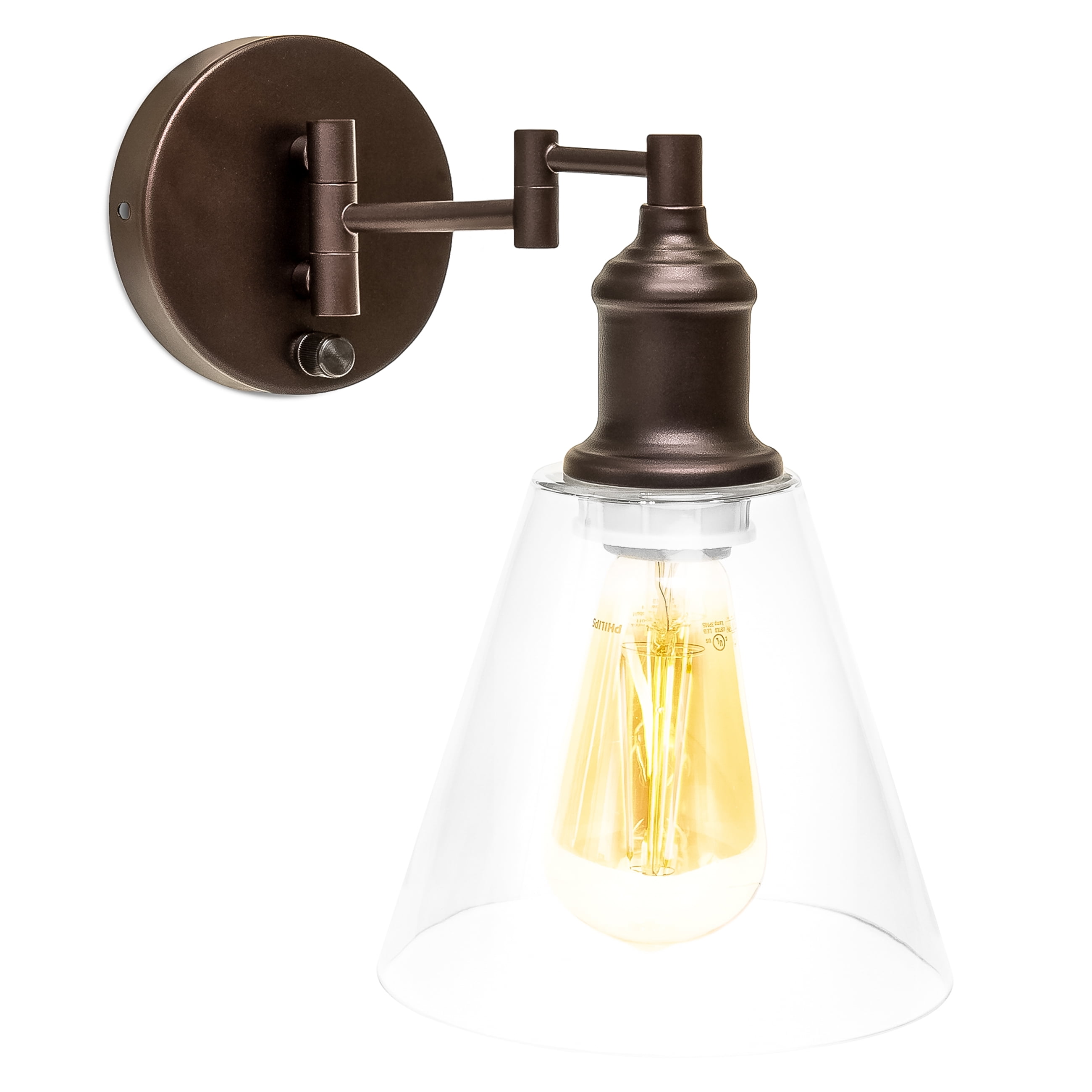 Best Choice Products Single Light Industrial Wall Sconce PlugIn or