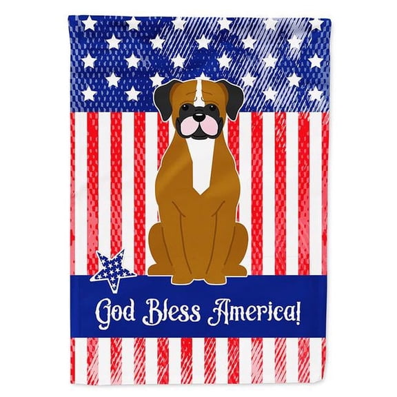 Caroline's Treasures BB3111GF Patriotic USA Flashy Fawn Boxer Flag Garden Size , Small, multicolor