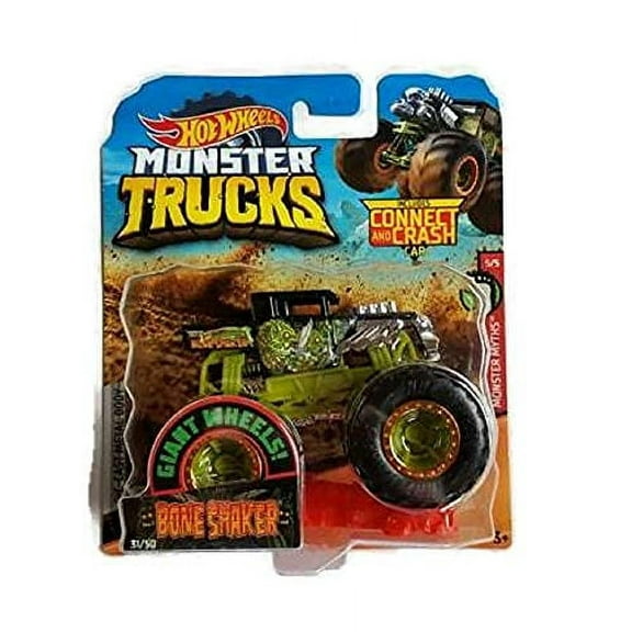 Hot Wheels Monster Trucks #31/50 Bone Shaker with Connect and Crash Car