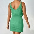 thumbnail image 4 of Lovskoo Swimsuit Coverup for Women Sleeveless Summer 2024 Crochet Hollow Out Knit Beach Bathing Suit Swim Cover Ups Outfits Vacation Dresses Green S, 4 of 7