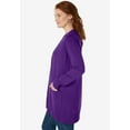 thumbnail image 3 of Woman Within Plus Size Perfect Longer-Length Cotton Cardigan Sweater, 3 of 6