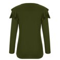 thumbnail image 5 of Blouses for Women Ruffle Long Sleeve Fashion Casual Solid Color Loose Pullover V Neck Long Sleeve Tops, 5 of 6