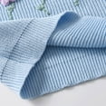 thumbnail image 7 of LIIPEE Girls Boys Tops Cartoon Hand Embroidered Floral Long Sleeve Round Neck Pullover Sweater Toddler Comfortable Weekend Shirt,Blue,3-4 Years, 7 of 7
