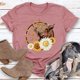 thumbnail image 1 of Highland Cow Sunflowers Camiseta Tee 014815 Rose Gold M FLhrweasw Para estrenar, 1 of 2