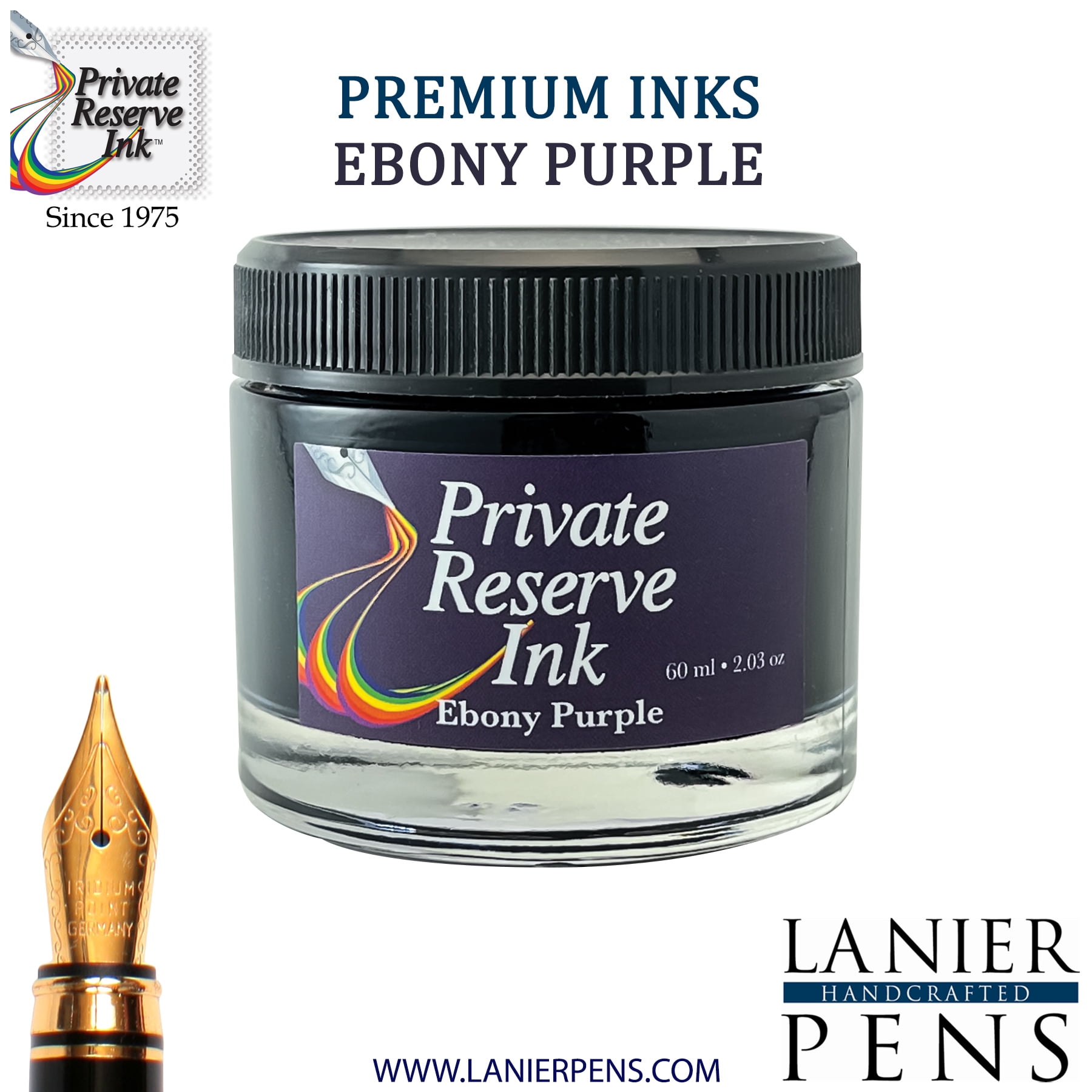 Private Reserve Ink, 60ML Ink Bottle - Ebony Purple (PR17010)