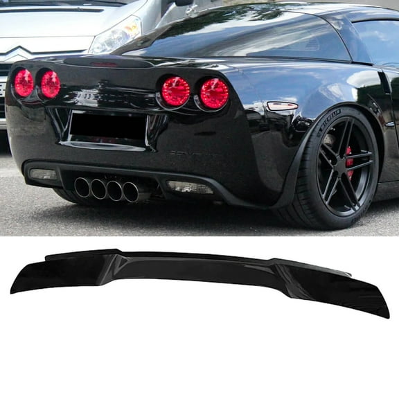 NINTE Rear Spoiler for 2005-2013 Chevrolet Corvette C6 Trunk Spoiler Rear Wing Gloss Black