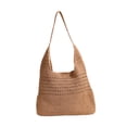 thumbnail image 3 of Bolso tejido para mujer, elegante bolso de hombro, bolso estilo hobo para fiestas y desplazamientos. Café ligero, 3 of 9