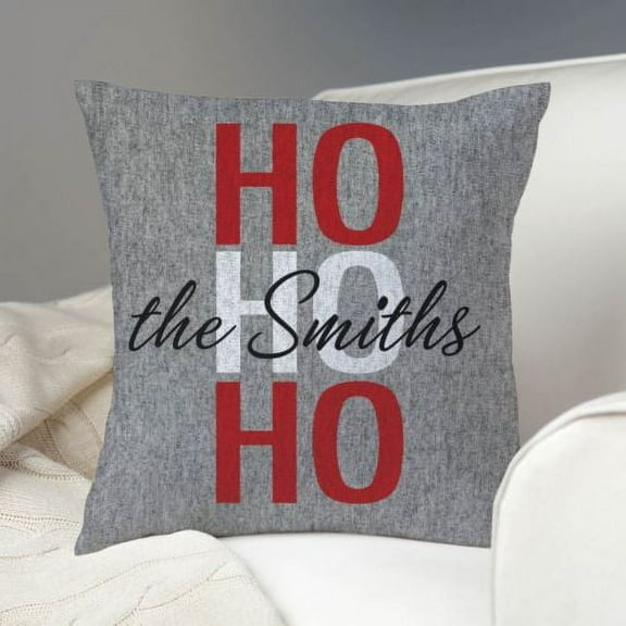 Personalized Ho Ho Ho Throw Pillow
