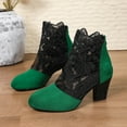 thumbnail image 4 of Mepaouo Ankle Boots for Women Embroidery Lace Flower High Heels Dress Short Booties See Through Work Shoes, 4 of 8