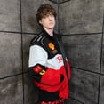 thumbnail image 2 of F1 racing jacket multi patch Ferrari motorcycle varsity vintage Formula one letterman bomber premium biker jacket L, 2 of 5