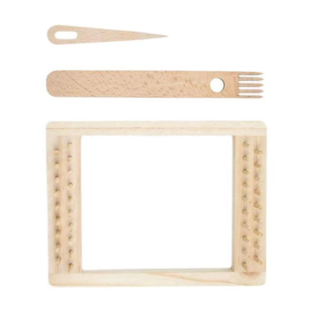 Kit de telar de madera, herramienta de reparación, suministros de arte, 20 cm x 15 cm, máquina de telar portátil, manualidades de bricolaje para coser 3 piezas