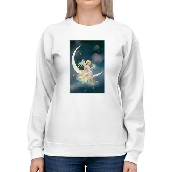 Pastell Angel Of Dreams And Wishes Sweatshirt Womens -Charlotte Bird Designs, Female Casual Fit