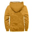 thumbnail image 4 of Men's Winter Casual Hooded Jacket with Zippered Pockets, Solid Color Fashion Warm Outerwear for Daily Wear and Outdoor Activities in Cold Weather Seasons,Earthy Yellow,4XL, 4 of 4