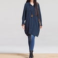 thumbnail image 2 of Las nuevas mujeres de lino del algodón blusa larga irregular del dobladillo Botones ocasionales floj Abanopi XXXXXL, 2 of 7