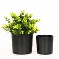 thumbnail image 3 of Zhuge 2-piece straight tube thin black plastic with column PP flowerpot simulation flower tree horticultural smooth flowerpot 7 * 5.75in, 3 of 4