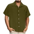 thumbnail image 1 of Mens Short Sleeve Button Down Shirts Casual Vacation Beach Summer Tops with Pocket, 1 of 5