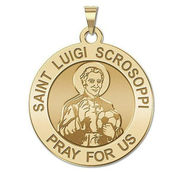 Picturesongold.Com Saint Luigi Scrosoppi Religious Medal Necklace Pendants Unisex Adult - 10k Yellow Gold - 3/4 x 3/4 in